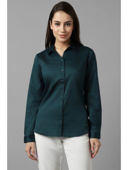 Allen Solly - Women Green Solid Long Sleeves Shirt