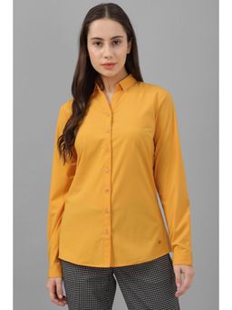 Allen Solly - Women Yellow Solid Long Sleeves Shirt