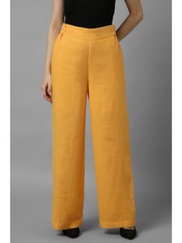 Allen Solly - Women Yellow Regular Fit Solid Casual Trousers