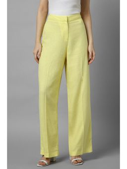 Allen Solly - Women Yellow Regular Fit Solid Casual Trousers