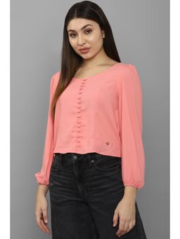 Allen Solly - Women Pink Solid Casual Top