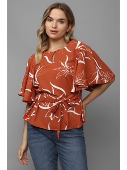 Allen Solly - Women Orange Print Casual Top