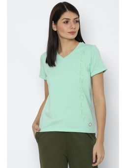 Allen Solly - Women Green Print Casual T-shirt