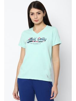 Allen Solly - Women Blue Print Casual T-shirt