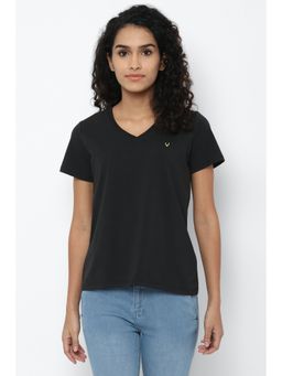Allen Solly - Women Black Solid Casual T-shirt
