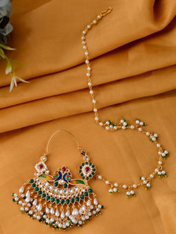 Silvermerc Designs - Gold Plated Jhalar Rajputi Nath Nosering