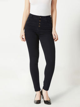 Miss Chase - Womens Black Skinny Fit High Rise Stretchable Denim Jeans