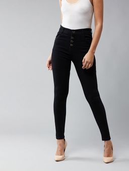 Miss Chase - Women Black Skinny Fit High Rise Clean Look Stretchable Denim Jeans