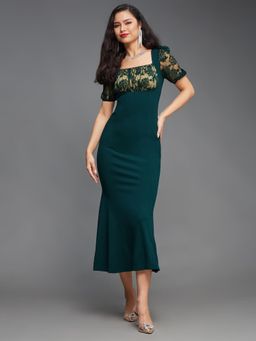 Miss Chase - Green Lace Midi Party Dress