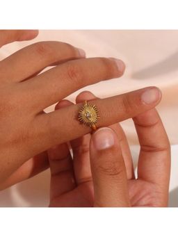 Inaya Accessories - 18KT Gold Adjustable Evil Eye Ring, Candace