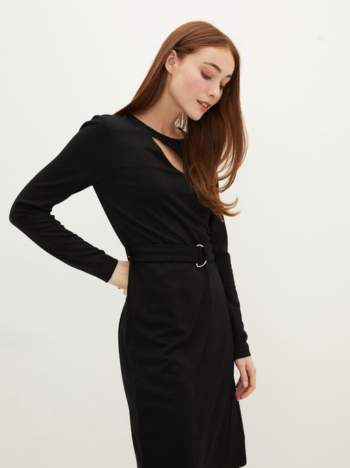 Buy LC WAIKIKI Crew Neck Straight Long Sleeve Ponte Fabric Women