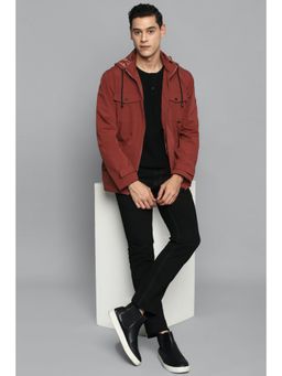 Allen Solly - Men Maroon Solid Full Sleeves Casual Jacket