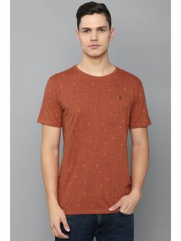 Louis Philippe - Men Red Print Crew Neck T-shirt