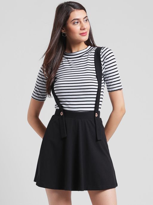 suspender skater dress KKBOTIVE Girls Suspender Skater Skirt Stretchy Flared Overall Dress Blue Size 4-5 Years, Boy's