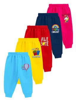 Kuchipoo - Regular Fit Baby Girls Joggers (Pack of 5)