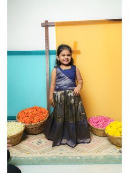 EKANTA - Ishwarya Navy Blue Mini Lehenga and Choli (Set of 2)