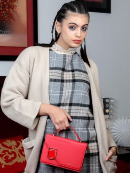 Odette - Cherry Red Statement Smooth Sling Bag