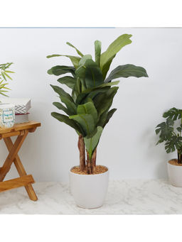 HomeTown - Ilana Faux Banana Ceramic Potted Plant 76 Cm in Green Colour