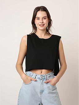 BLNK - Black Sleeveless Crop Top
