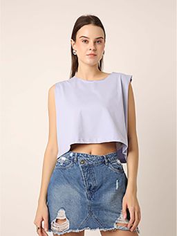 BLNK - Lavender Sleeveless Crop Top