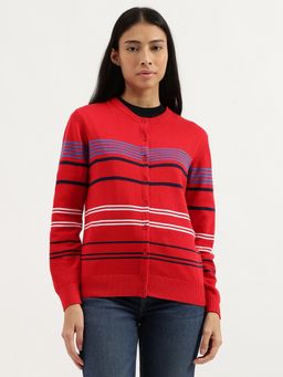 United Colors of Benetton - Round Neck Striped Cardigan