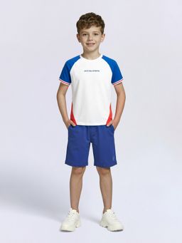 Jack & Jones Junior - Boys White Cotton Colorblock T-Shirt
