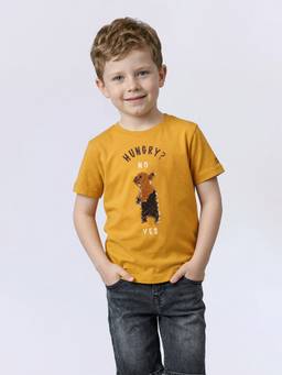 Jack & Jones Junior - Boys Yellow Cotton Embellished T-Shirt