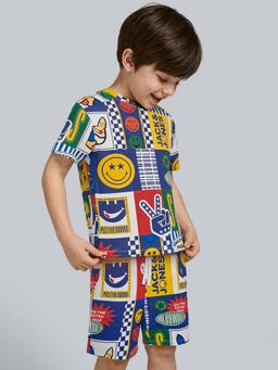 Jack & Jones Junior - Boys Multi-Color Cotton Graphic T-Shirt