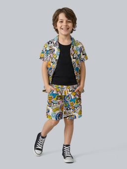 Jack & Jones Junior - Boys Multi-Color Cotton Graphic Shorts