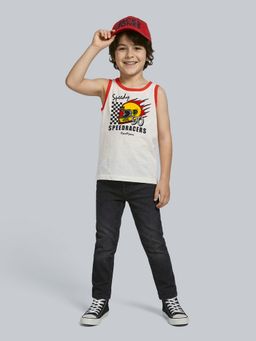 Jack & Jones Junior - Boys White Cotton Graphic T-Shirt