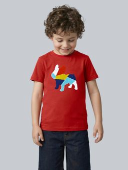 Jack & Jones Junior - Boys Red Cotton Textured T-Shirt