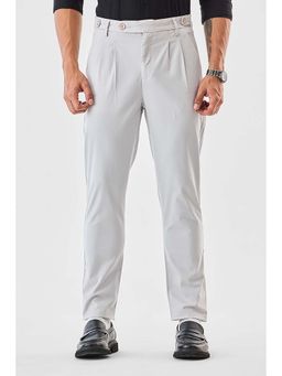 Snitch - Light Grey Plain Straight Formal Trouser for Men