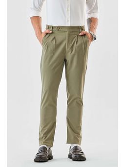 Snitch - Olive Plain Straight Formal Trouser for Men