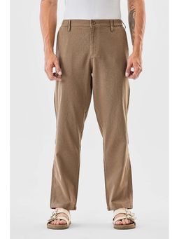 Snitch - Brown Textured Relaxed Casual Pant for Men