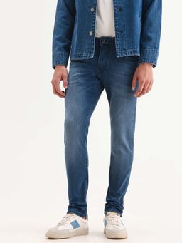 Rare Rabbit - Men's Knoxo Blue Plain Jeans
