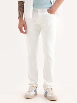 Rare Rabbit - Men's Bone White Plain Jeans