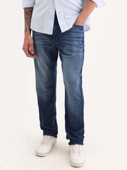 Rare Rabbit - Men's Bluxx Dark Blue Plain Jeans