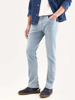 Rare Rabbit - Men's Airus-S Light Blue Plain Jeans