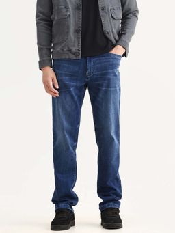 Rare Rabbit - Men's Airus Blue Plain Jeans