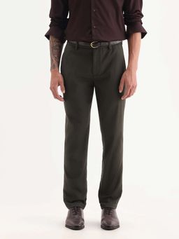 Rare Rabbit - Men Jes-Aw25 Dark Olive Textured Trouser