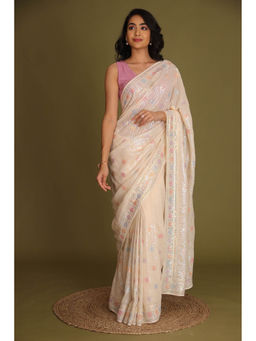 Zari Jaipur - Embroidery Sequins Saree with Unstitched Blouse