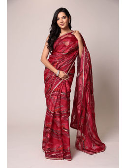 Zari Jaipur - Embroidery Sequins Saree with Unstitched Blouse