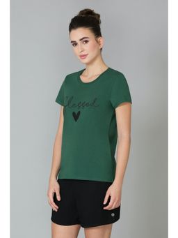 Van Heusen - Women Round Neck & Short Sleeve Lounge T-Shirt - Green