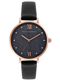 French Connection - Serene Mop Black Round Analog Watch For Women - Fcn00065B