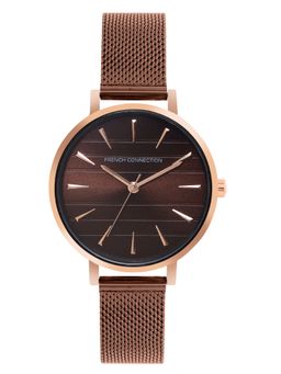 French Connection - Sage Dark Brown Round Analog Watch For Women - Fcn00069H