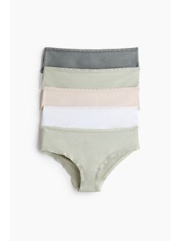 H&M - Women Green 5-Pack Cotton Hipster Briefs