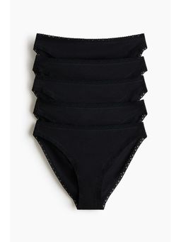 H&M - Women Black 5-Pack Cotton Briefs