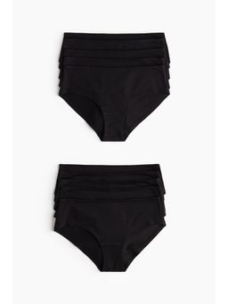 H&M - Women Black 10-Pack Cotton Hipster Briefs