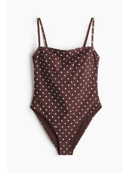 H&M - Women Brown Padded-Cup High Leg Swimsuit