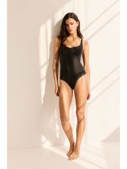 H&M - Women Black Seamless Light Shape Bodysuit